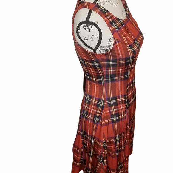See You Monday red plaid sleevless dress . Size: S - Picture 3 of 5